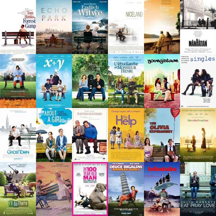 similar movie posters - people sitting on benches