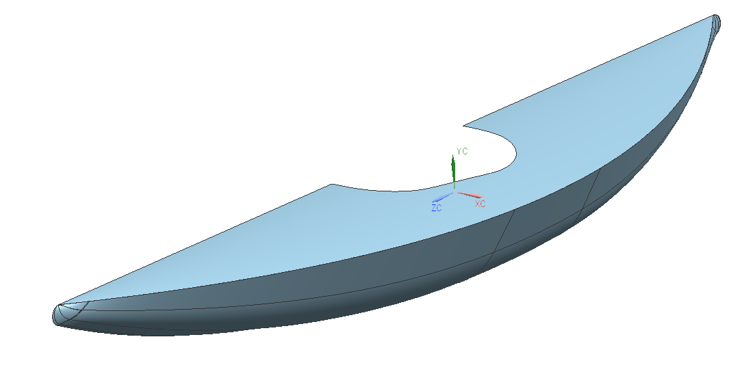 3D printed kayak cad rendering
